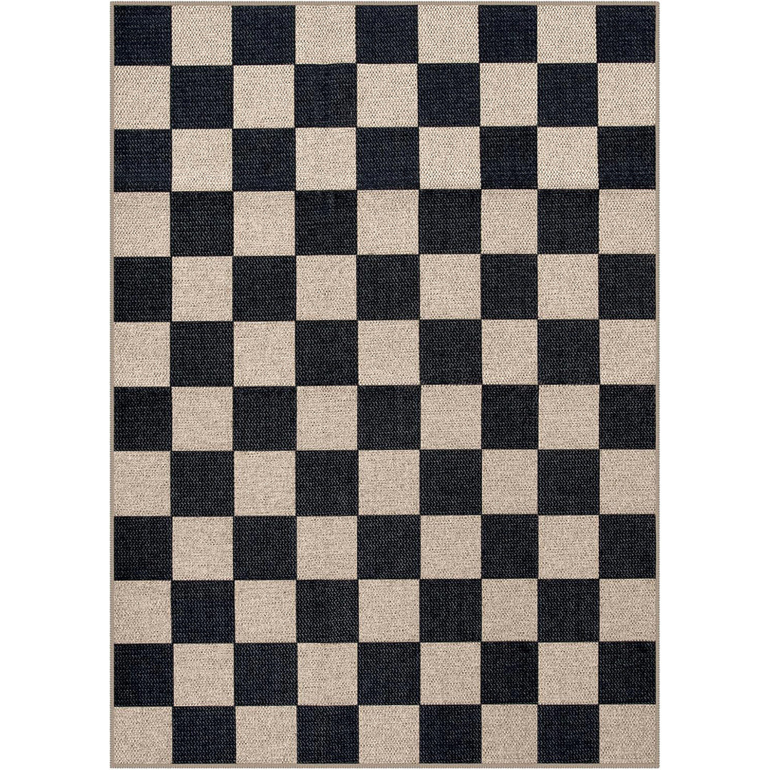 Gracie Oaks Checkered Easy Jute Area Rug, 5x7 Outdoor Patio Rug ...