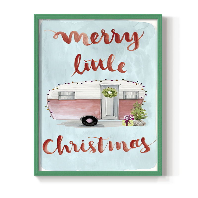 «Christmas Cars Collection B», reproduction encadrée - bois massif, H 11 po x l 9 po, Vert