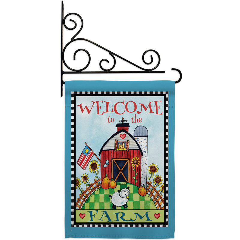 Ensemble de drapeaux en polyester 18,5 po x 13 po Welcome Down on the Farm