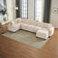 Canapé modulaire moderne en U à 6 places avec un repose-pieds et trois coussins décoratifs, canapé modulaire pour le salon, canapé en velours côtelé-859666845