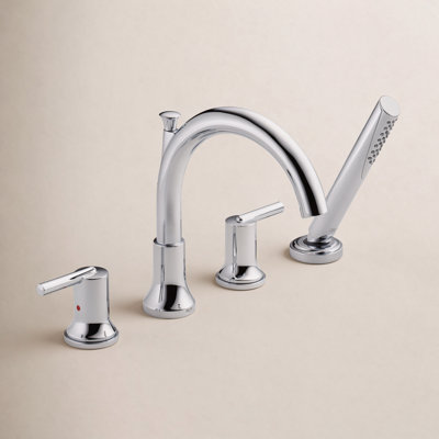 Trinsic Double Handle Deck Mounted Roman Tub Faucet Trim with Handshower