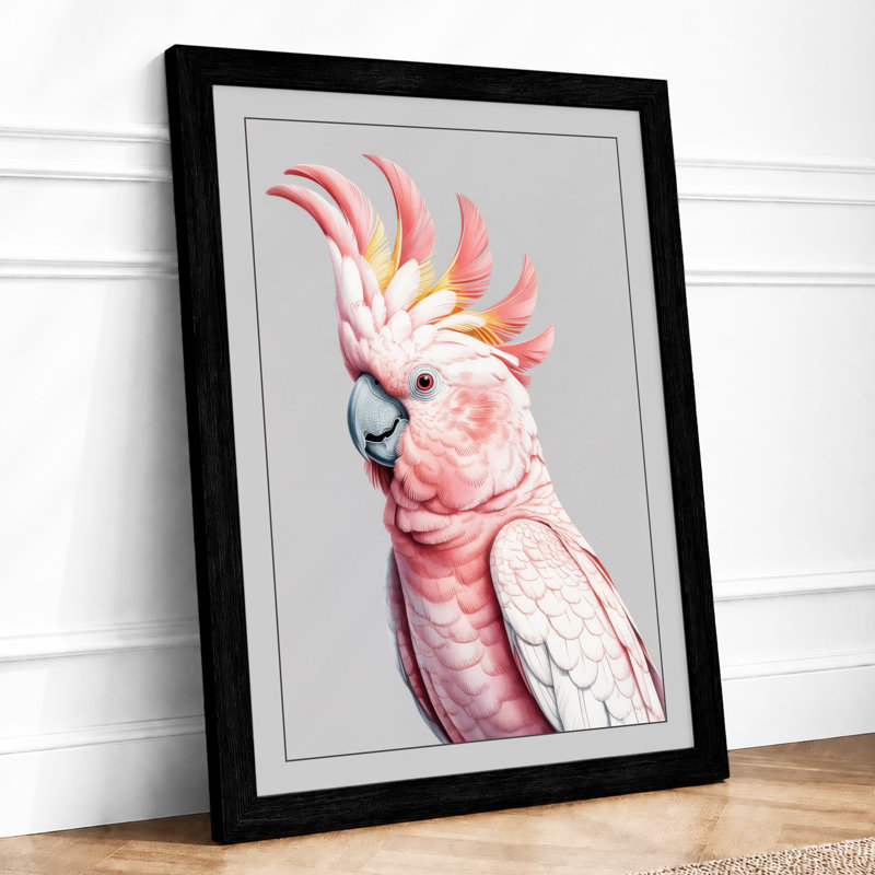 Cockatoo in Profile Boho 1 Piece Single Picture Frame Wall Art, A1 - 84.1 x 59.4 cm, Black