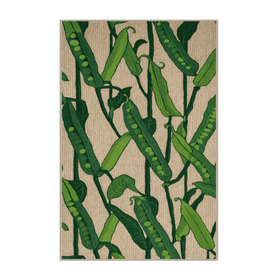 Washable Pea Shoots Vegetables Area Rug