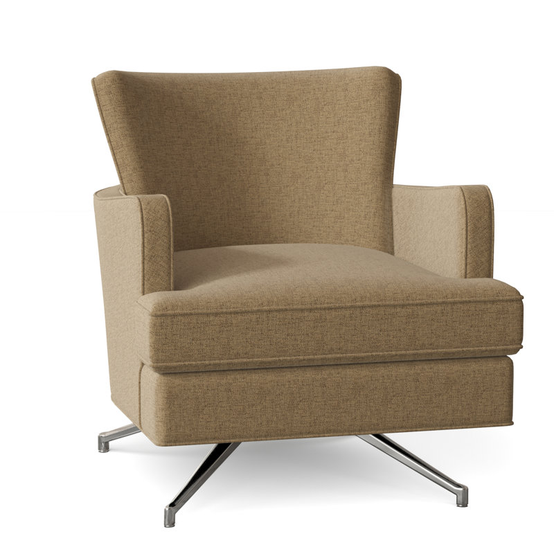 Kyle Swivel Armchair, Nickel, 7609 Cream