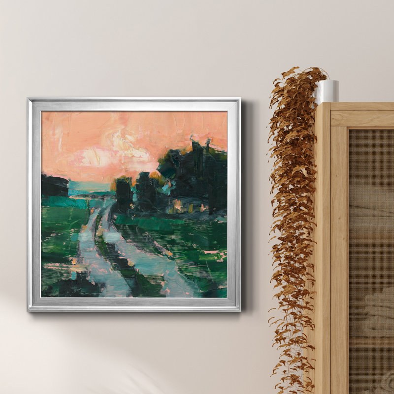 Coral Sunset II - Toile encadrée de qualité supérieure - prête à être accrochée, H 17,5 po x l 17,5 po x P 1,5 po