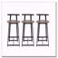 Ensemble de 3 tabourets de bar à hauteur de comptoir avec dossier ergonomique et siège en panneau de fibres à densité moyenne-133699551