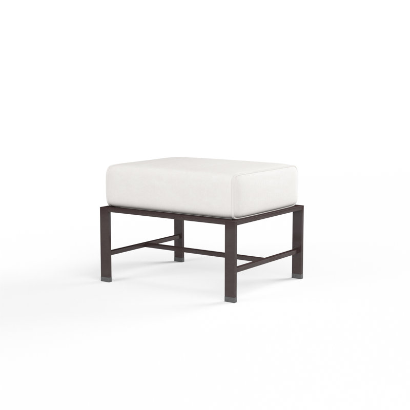 La Jolla Outdoor Footstool, Canvas Flax Sunbrella®