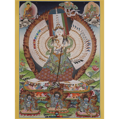 Hand-Painted “Dukkar (Sitatapatra) – 1,000-Armed Goddess of Protection” Thangka | 35.8"H × 24"W Cotton Canvas, 24-Carat Gold Leaf