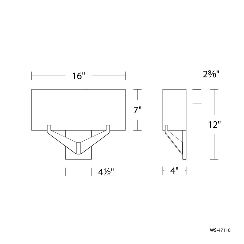Fitzgerald LED Flush Mounted Sconce, Brushed Nickel, 2700K, 12" H x 4" W x 16" D