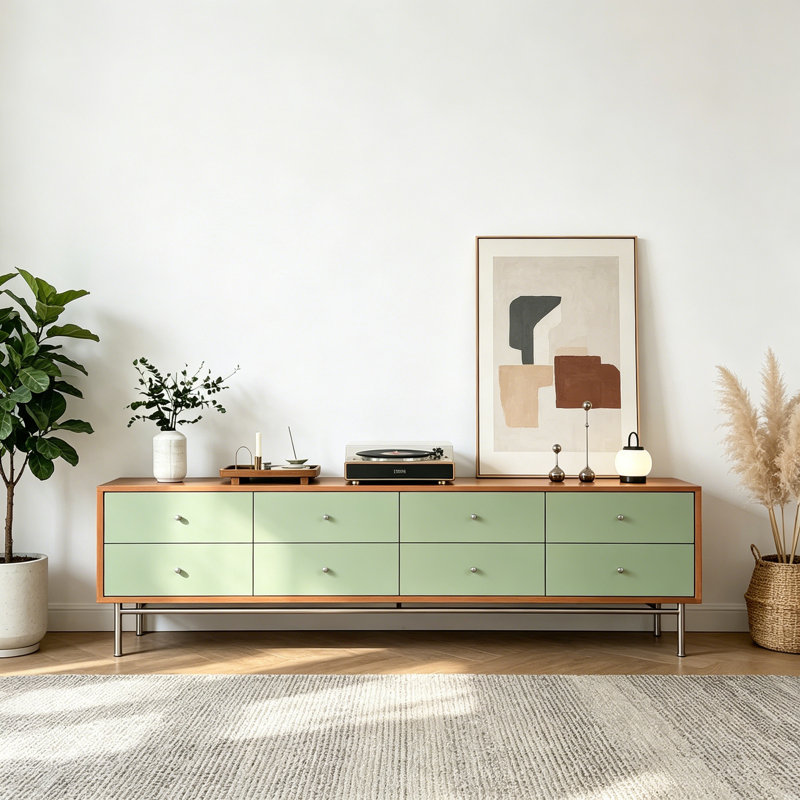 Meuble télé créatif et simple, 22.05"H x 86.61"L x 15.35"W