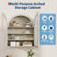 Armoire de salle de bain murale arquée de 24 po de largeur avec tablettes réglables et porte transparente-882691824