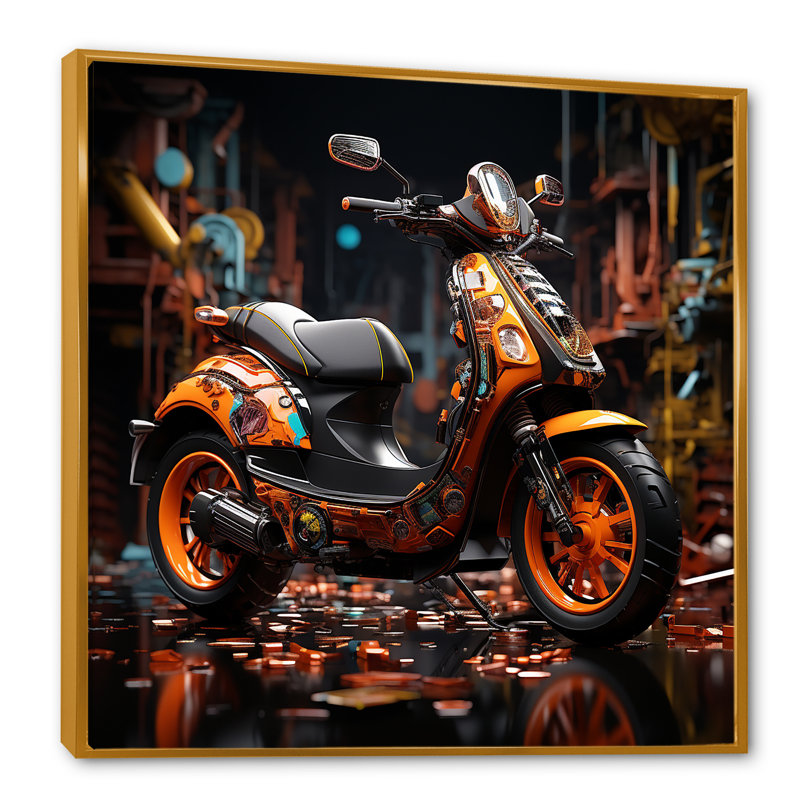 Scooter Serenity Nightly City II, H 16 po x l 16 po x P 1 po, Cadre flottant doré