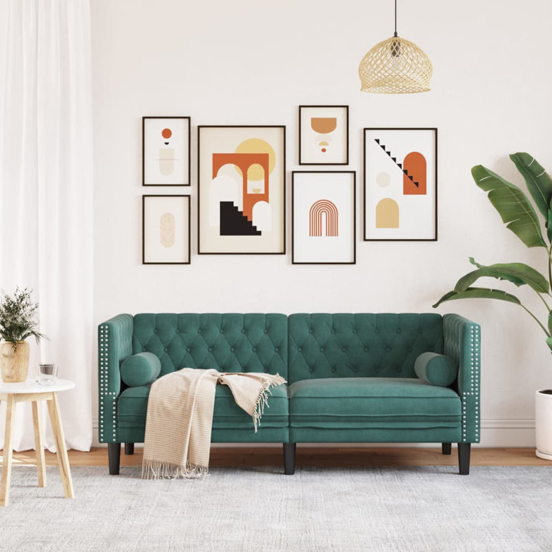  Canapé Chesterfield vert foncé