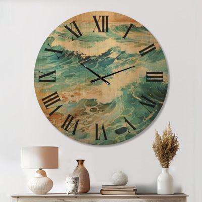 Beach Photo Oceanic Rhythms X – Extra Large Nautical Wood Wall Clock