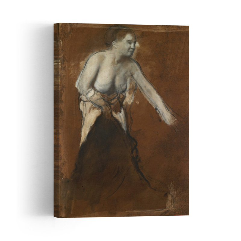 Femme se lavant, vers 1866-1868, estampe d'art mural abstrait contemporain impressionniste, H 36 po x l 24 po