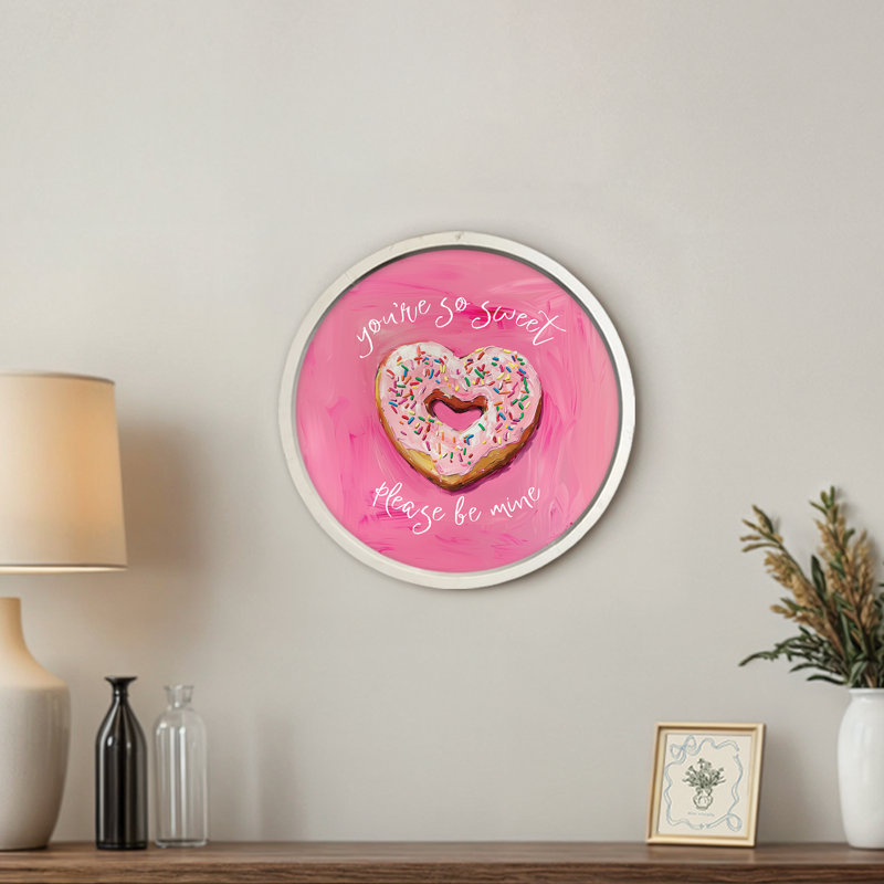 «Sweet Heart Donut», reproduction encadrée, Blanc