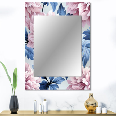 Tadasu mauve et rose Royal Damask Treasures - miroir décoratif damassé, grand miroir mural Boho, reproduction d'art en métal