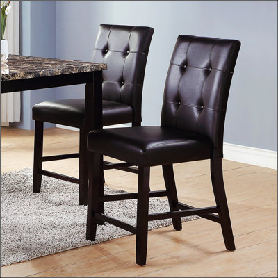 Upholstered Counter Height Chairs In Espresso Finish
