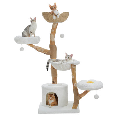 59 Inches Wood Modern Cat Tree