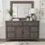 Commode 6 tiroirs, 2 portes, finition gris fumé