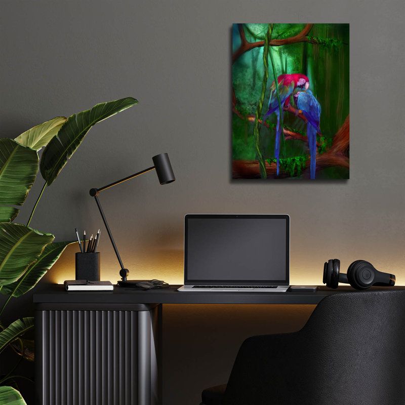 Art mural en verre 12 "x 16" «Jewels Jungle» par Carol Cavalaris de Bay Isle Home ™