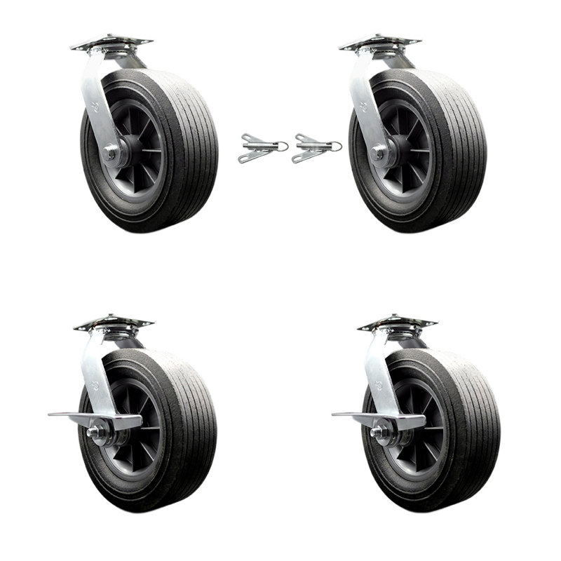 4-Piece Semi Pneumatic Caster Set