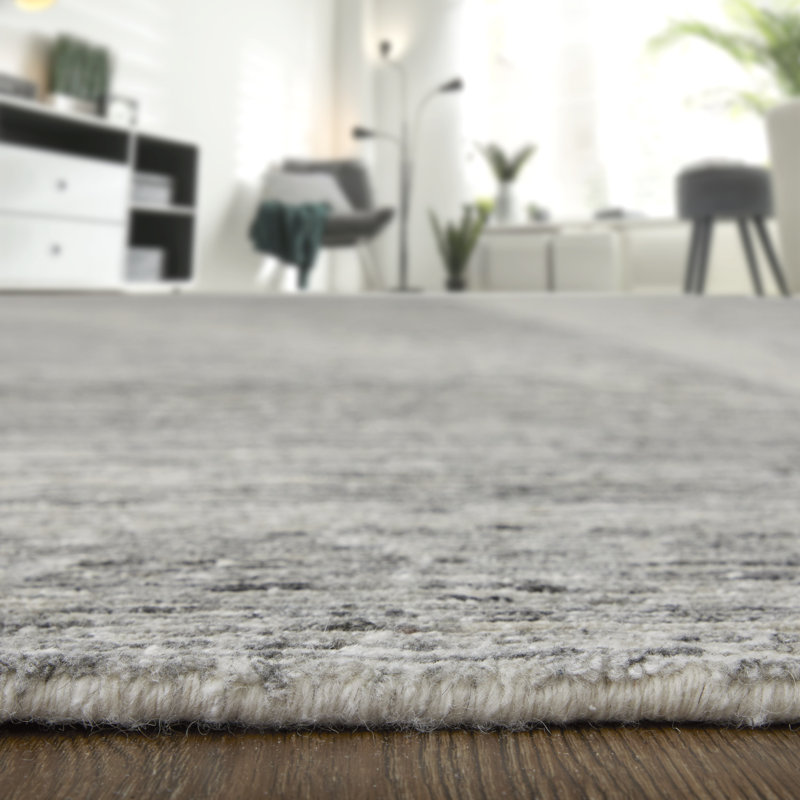 Brighton Modern Abstract, Area Rug, Rectangle 8'6" x 11'6", Gray/Ivory