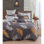 Ensemble de housse de couette de luxe 100% coton Ranforce, doré et gris | Housse de couette 63 x 87, drap plat 63 x 94, taie d'oreiller 20 x 28 | Lavable à la machine, 142 fils, fermeture à boutons et enveloppes | Une literie élégante pour les chambres élégantes