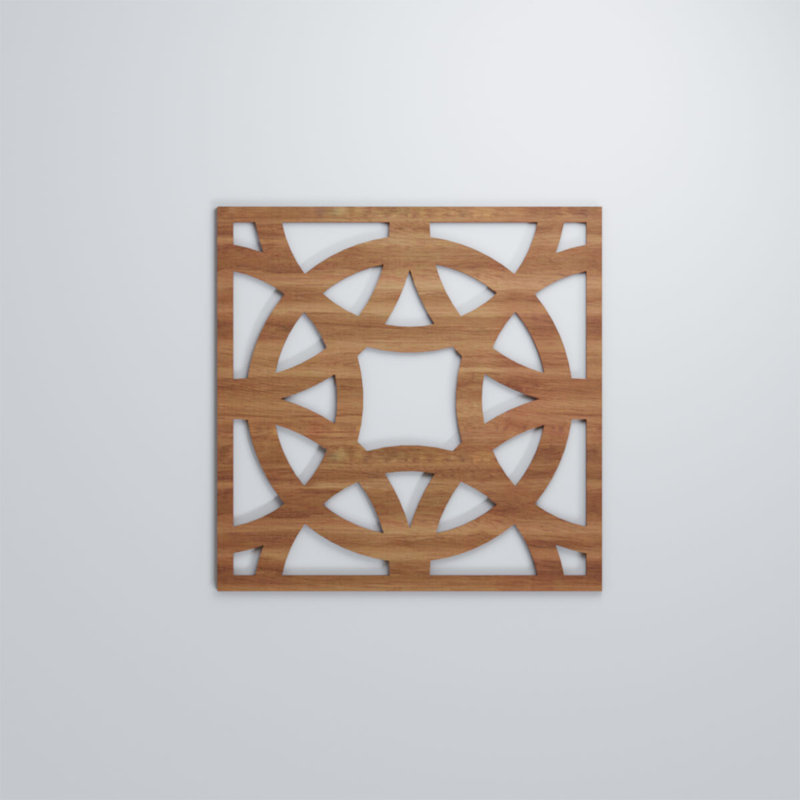 Panneaux muraux décoratifs en bois Brownsville, H 23 3/8 po x l 23 3/8 po x P 3/8 po, Noyer