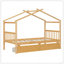 Lit simple en bois avec tiroirs, naturel-129747093
