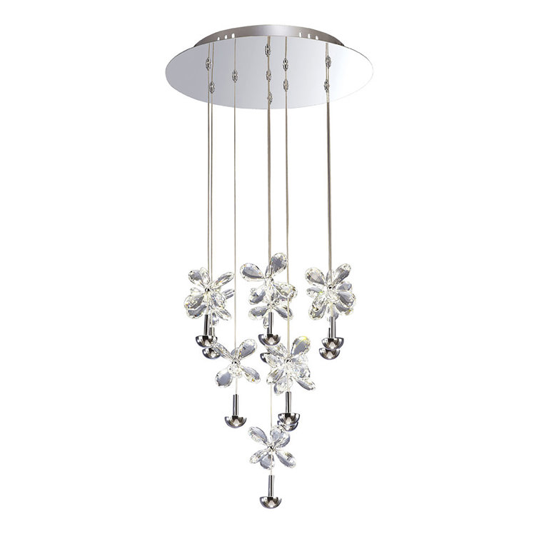 10 - Light Polished Chrome LED Cluster Pendant