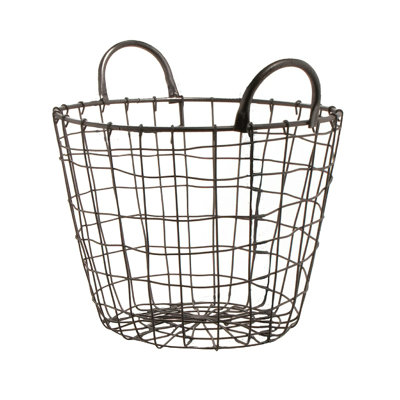 G.E.T. Heavy Duty Iron Wire Hanging Utility Storage Basket with Handles, 13" x 9.5"