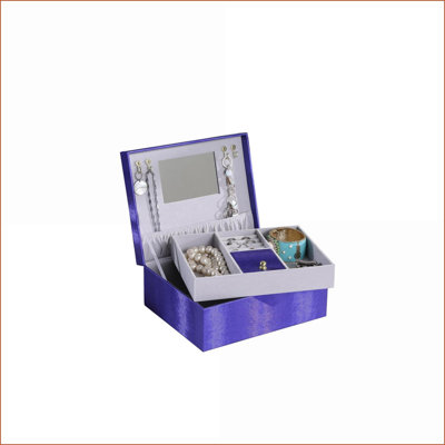 Jewelry Case, 9.8" Long Azure Blue Leatherette | Azure Blue | Leatherette