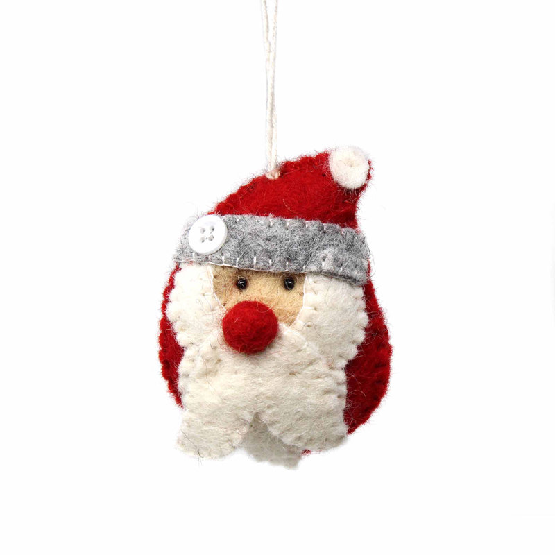 Ornement suspendu 2 pièces Père Noël et le renne au nez rouge
