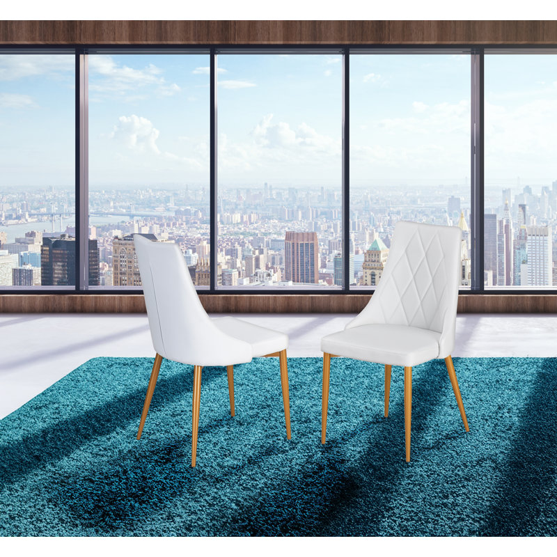 Chaise d'appoint Kaysten, Similicuir blanc
