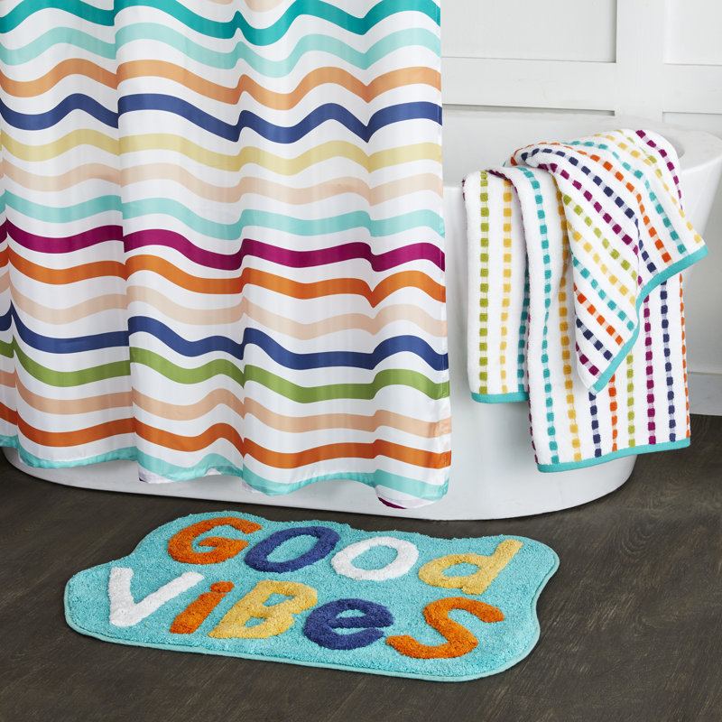 Making Waves Geometric Shower Curtain