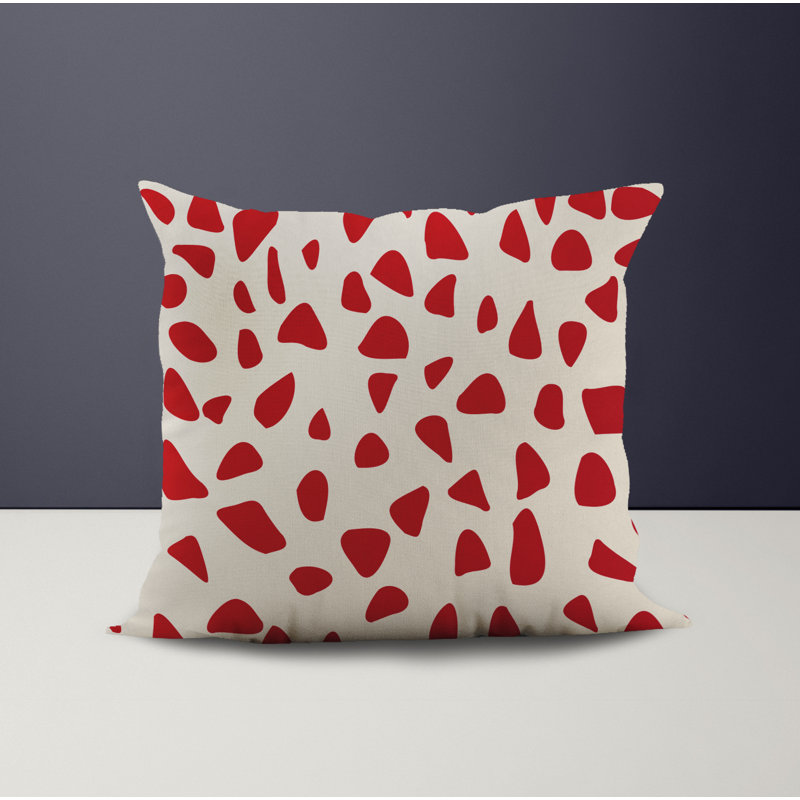 Jeté carré en polyester intérieur / extérieur, L 19 po x H 19 po, Rouge