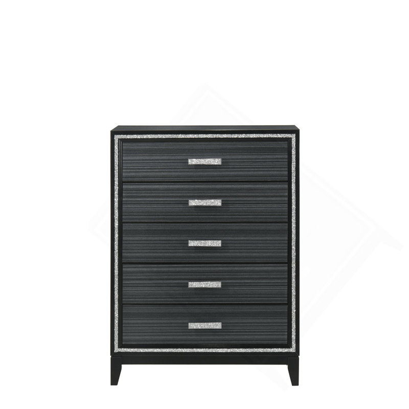 Commode au fini noir patiné, Noir