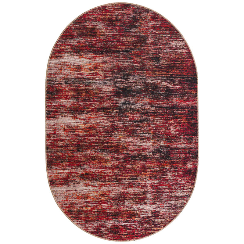 Ikhasa Chenille Abstract Indoor Rug, Oval 3'6" x 5'6"