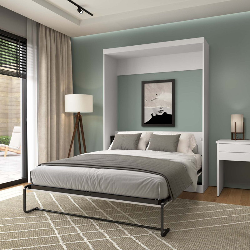 Lit escamotable Velora, Blanc, Grand