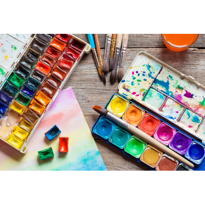 Set Of Watercolour - Wrapped Canvas Print