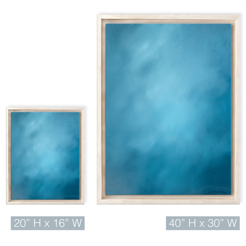 Coastal Retreat Underwater Clouds XX by  - Floater Frame Print on Canvas, 20" H x 16" W x 2.375" D, Framed Canvas, Beige