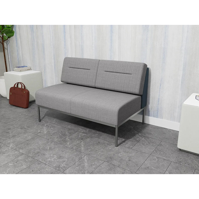 Causeuse Darsey, Avec alimentation, Argent argent, Gris chambray