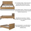 Lit plateforme grand / très grand avec tête de lit en bois - Design naturel et noir à deux tons, aucun sommier tapissier requis-1074258951