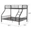 Lit superposé en métal avec matelas pour lit simple et grand lit TG - lattes d'escalade