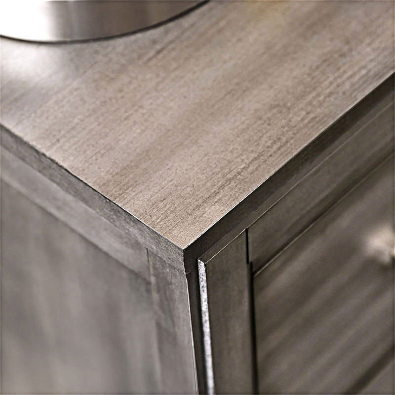 Nightstand With Drawers, Gray