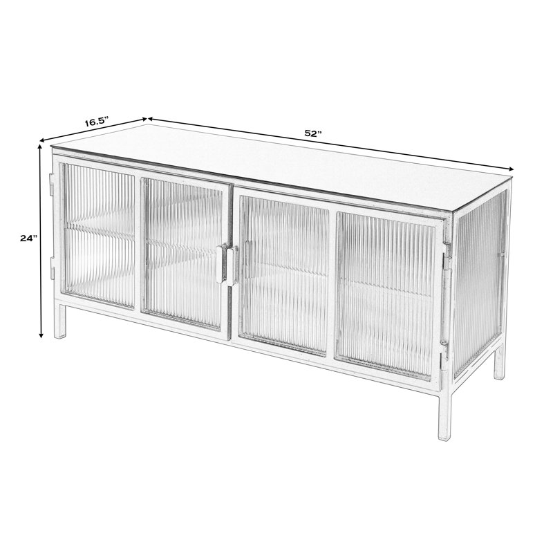 Hoxton Ribbed Glass Tv Stand