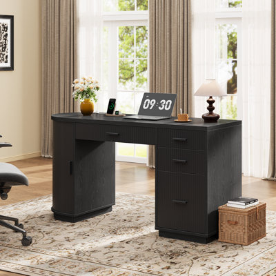 Computer Desk with Built-In Electrical Outlet
