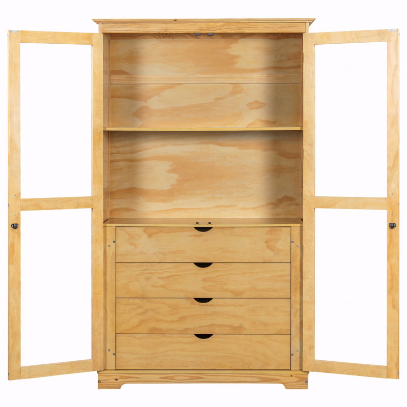 Armoire de rangement de cuisine autoportante, Naturel