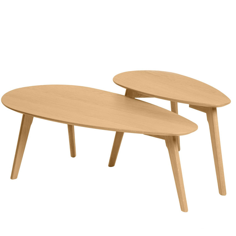 Goins Solid Wood Three Leg Coffee Table